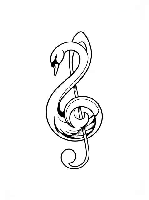 illustrative Bird tattoo design, black and grey