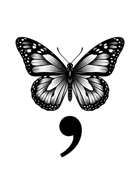 illustrative butterfly tattoo design