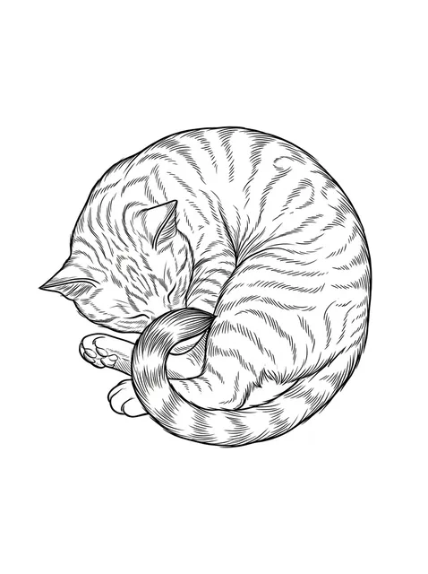 Black and white illustrative cat tattoo design