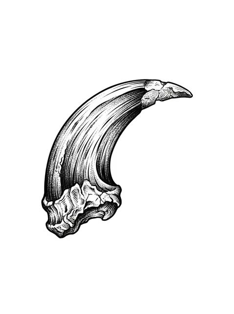 illustrative claw tattoo design, black and grey