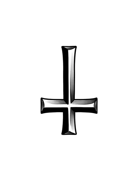 Black and grey illustrative cross tattoo design