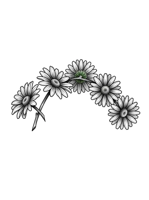 illustrative daisy tattoo design