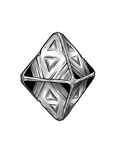 Black and grey illustrative diamond tattoo design