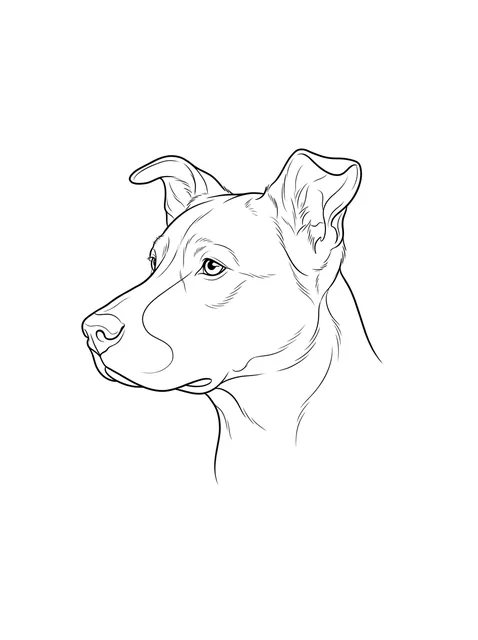 Black and grey illustrative dog and pet portrait tattoo design