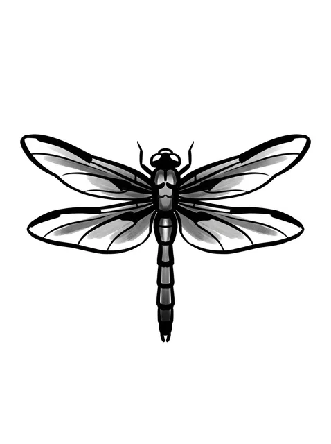 illustrative dragonfly tattoo design