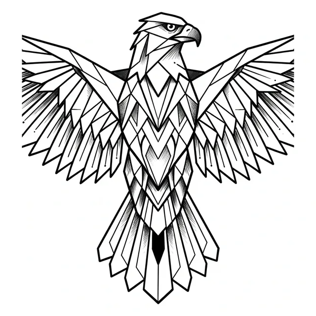 Black and grey illustrative eagle and bird tattoo design: the majestic bird
