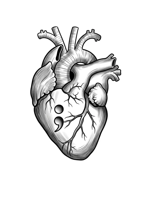 illustrative heart tattoo design