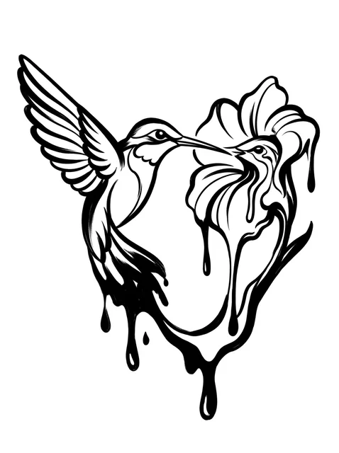 illustrative hummingbird tattoo design