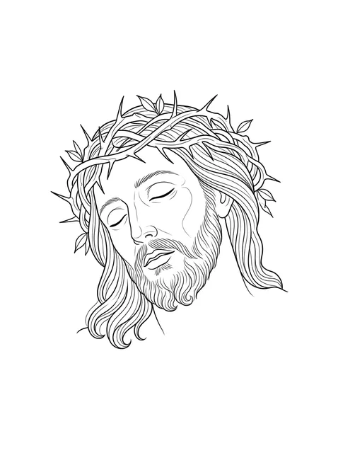 Black and grey illustrative jesus tattoo design