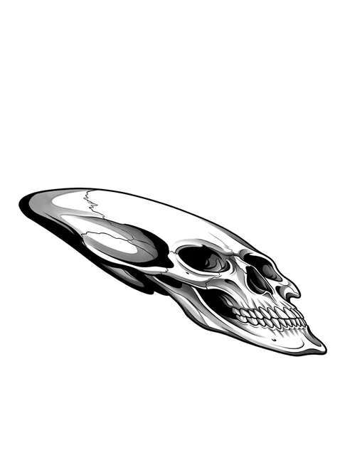 Black and grey illustrative memento mori and skull tattoo design