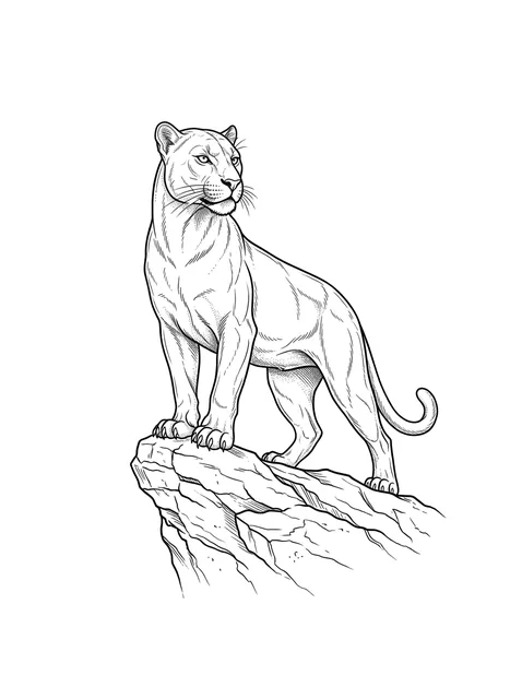 Black and grey illustrative panther tattoo design