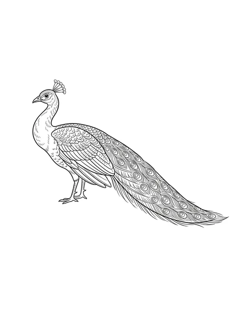 Black and grey illustrative peacock tattoo design