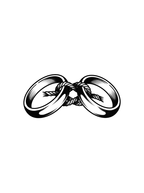 Black and grey illustrative ring tattoo design