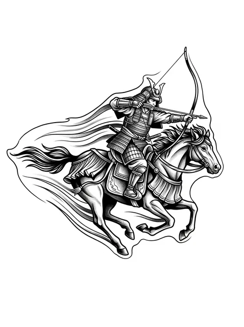 illustrative samurai tattoo design