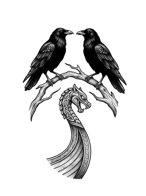 illustrative viking tattoo design