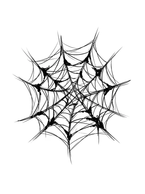 Black and grey illustrative web tattoo design