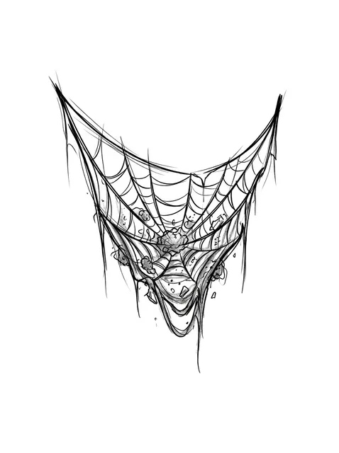 Black and grey illustrative web tattoo design