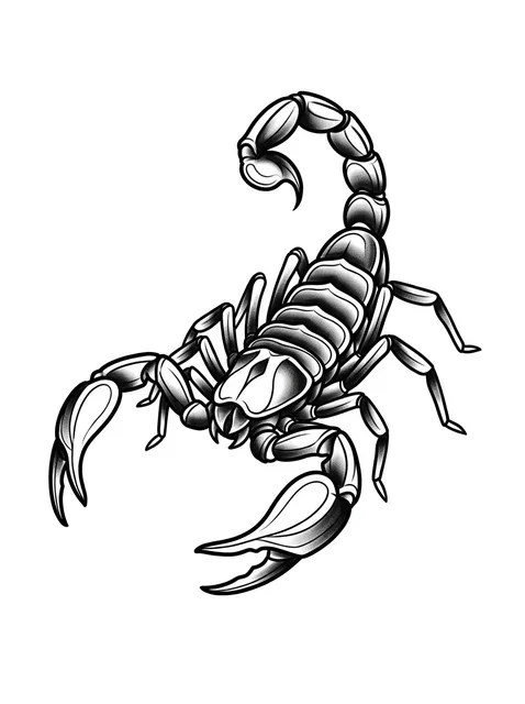 Black and grey illustrative western and scorpion tattoo design