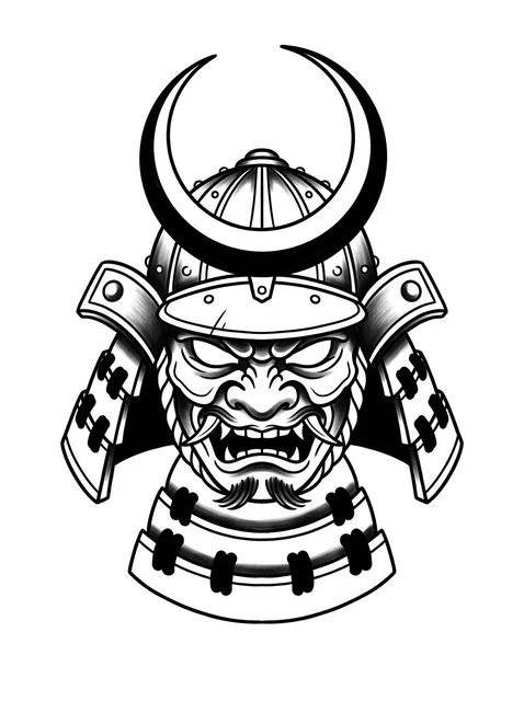 Black and grey irezumi samurai tattoo design