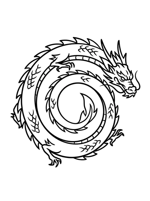 Black and grey Japanese dragon tattoo design