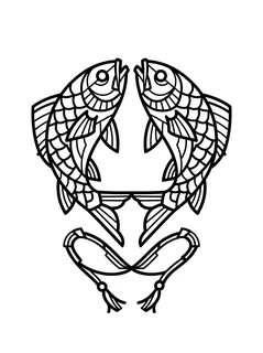 Black and white Japanese fish tattoo design