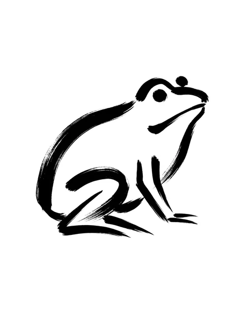 Black and grey Japanese frog tattoo design