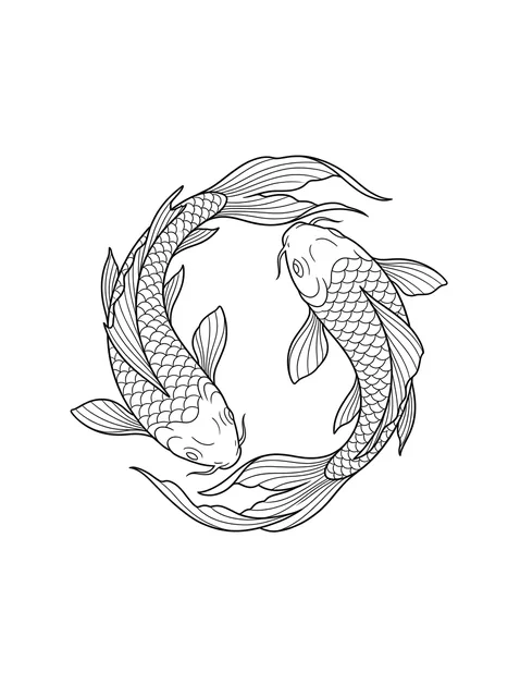 Black and grey Japanese fish and koi tattoo design