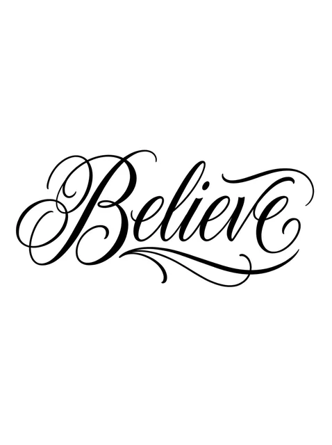 Black and grey lettering lettering tattoo design