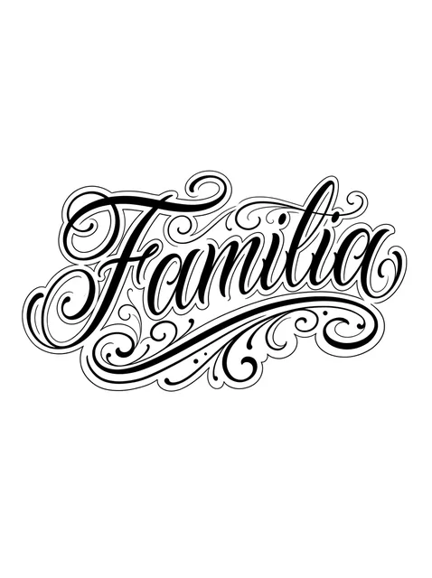 Black and grey lettering lettering tattoo design