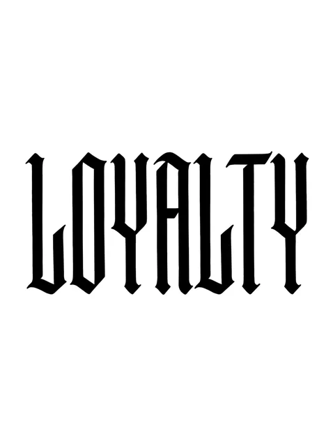 Black and grey lettering lettering tattoo design