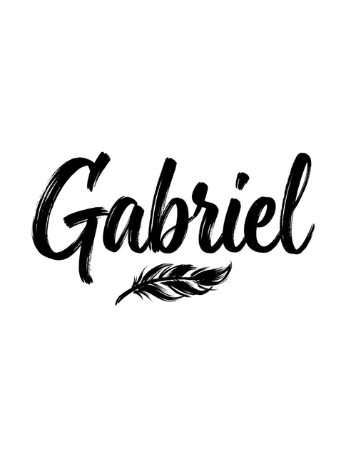 Black and grey lettering name and feather tattoo design