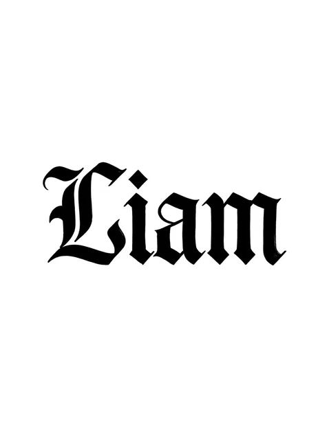 Black and grey lettering name tattoo design