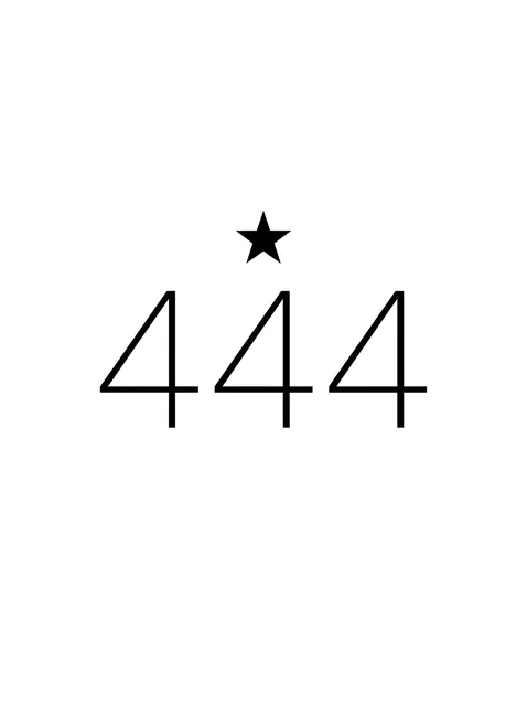 Black and grey lettering number and star tattoo design: a tiny solid black star