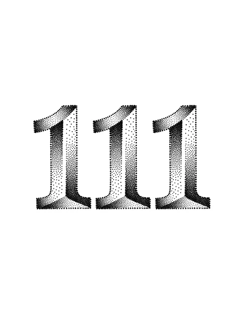 Black and grey lettering number tattoo design