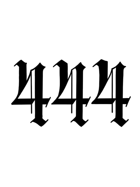 Black and grey lettering number tattoo design