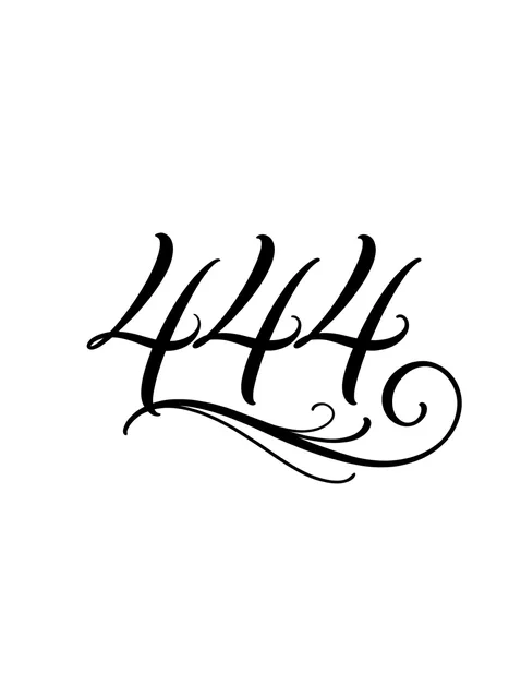 Black and grey lettering number tattoo design