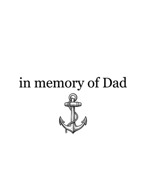 Black and grey lettering rip and anchor tattoo design