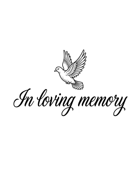 Black and grey lettering rip and bird tattoo design