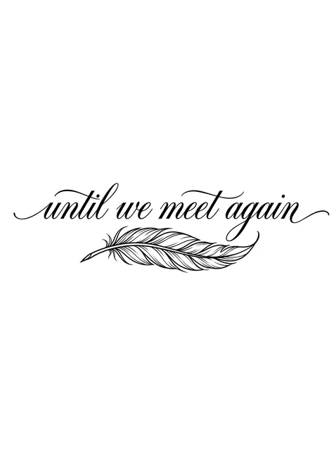Black and grey lettering rip and feather tattoo design