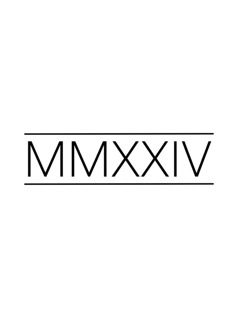 Black and grey lettering roman numerals tattoo design