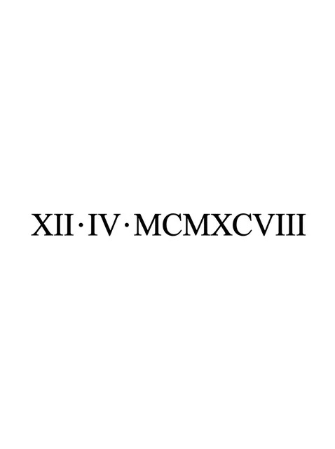 Black and grey lettering roman numerals tattoo design