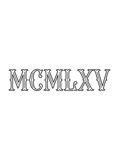 Black and grey lettering roman numerals tattoo design