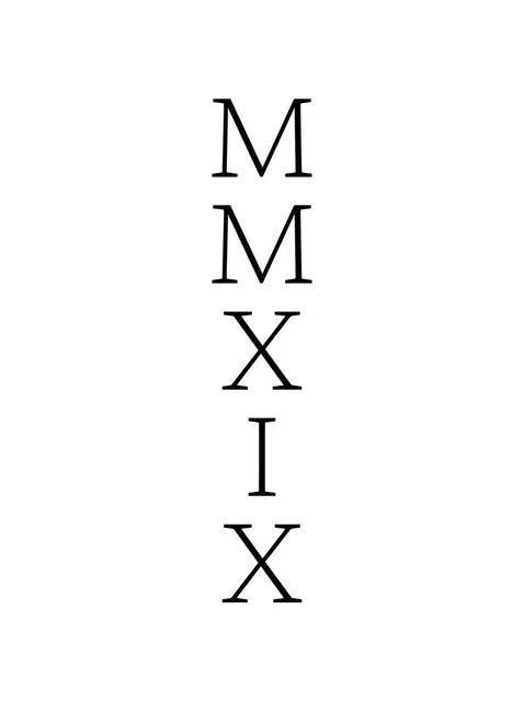 Black and grey lettering roman numerals tattoo design