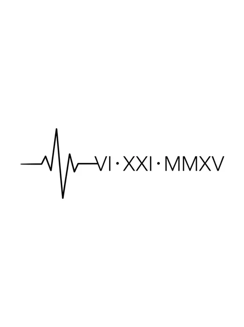 Black and grey lettering roman numerals tattoo design
