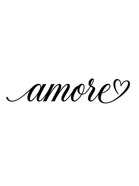 Black and grey lettering script and heart tattoo design