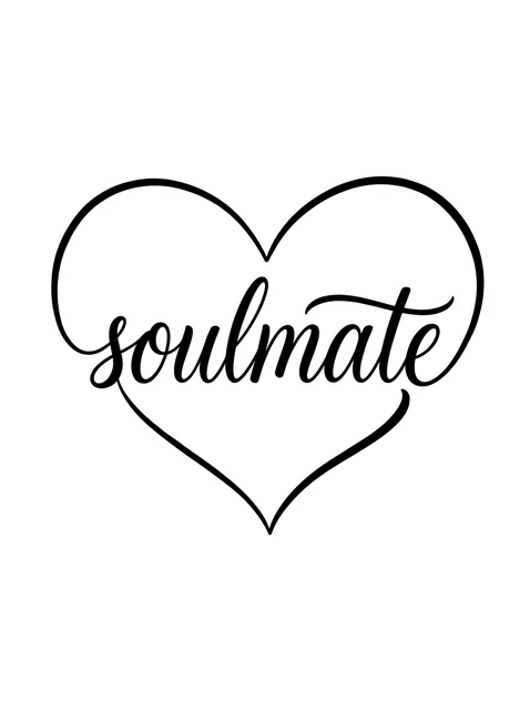 Black and grey lettering script and heart tattoo design: the word curving up to form the heart