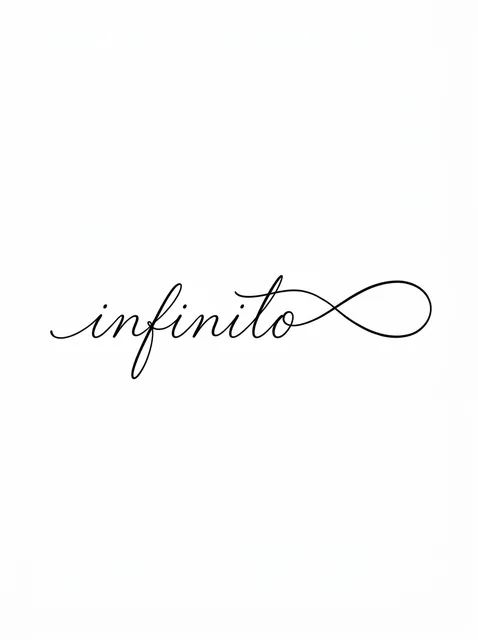 Black and grey lettering script and infinity tattoo design