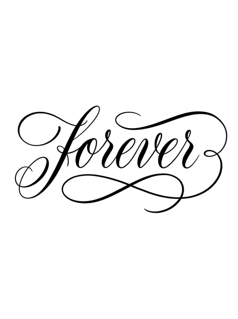 Black and grey lettering script tattoo design