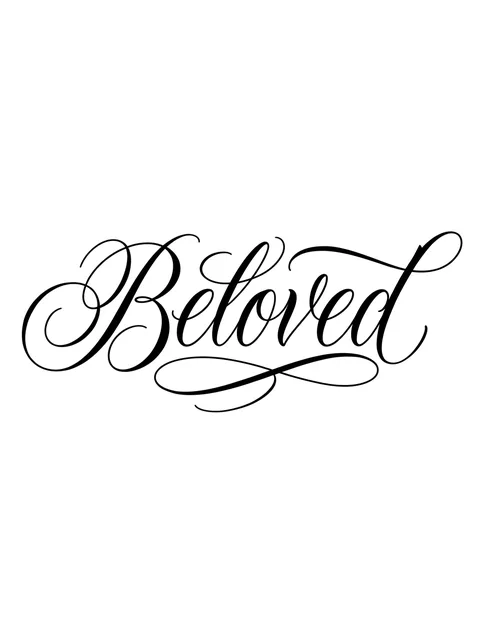 Black and grey lettering script tattoo design