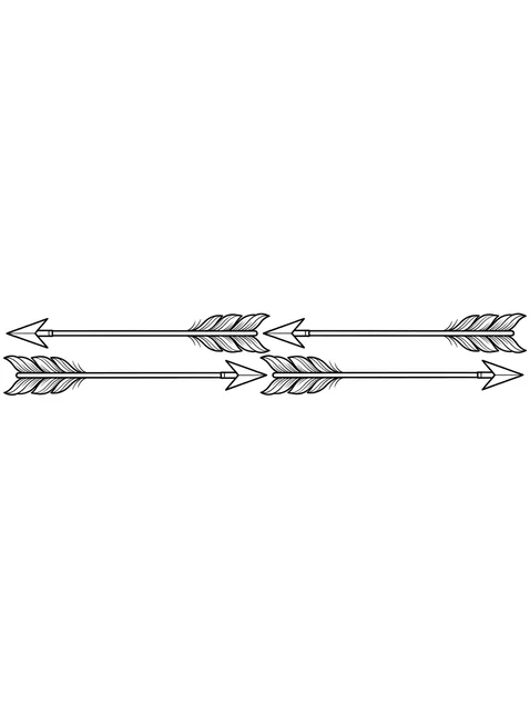 Black and white linework armband and arrow tattoo design, outline stencil